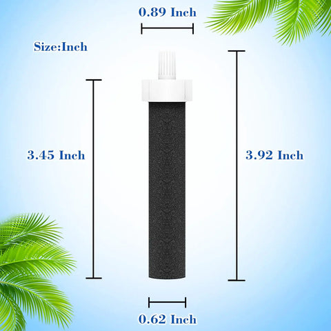 Replacement Water Bottle Filter Set For Brita BB06 Compatible Bottles with size measurements shown
