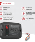 Hardwired 12V Propane Gas Detector For Camp Rig And Travel Trailer With Flush Or Surface Mounts 5 Year Run Time features digital display.