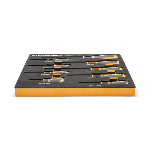 9 Piece Phillips Screwdriver Set With Dual Material Handles In A Foam Storage Tray, Non Slip Black Oxide Tips For A Secure Fit