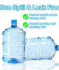 5 Pack Silicone Water Jug Caps for 3 and 5 Gallon Bottles, Upgraded Reusable Non Spill Lids for 55mm Standard Screw Crown Tops shown on jugs