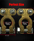 Premium Brass Battery Terminal Connectors Engineered For Marine Car Boat And Rv Applications with size dimensions.