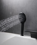 Matte Black Roman Tub Faucet With 3 Hole Deck Mount Easy Install No Fuss Single Handle Tub Filler And Hand Shower