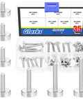 35 Piece M4 Knurled Thumb Screw Set With Seven Lengths 8mm 10mm 12mm 16mm 20mm 25mm 30mm Fully Threaded Round Knurled Bolts