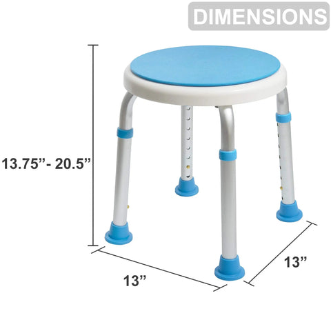 No Tool Needed Adjustable Shower Stool With Anti Slip Feet Tub Chair Bath Bench dimensions shown