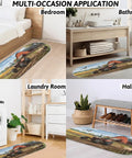 Non Slip Bathroom Rug Mat Ultra Plush Oval 47 By 20 Inches Memory Foam Core Microfiber Absorbent Floor Mat for bathrooms, bedrooms, kitchens