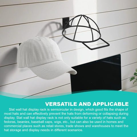 6 Pack Slat Wall Hat Display Racks For Vendors And Retail Stores Go-To Pro Grade Heavy Duty Slat Wall Hat Racks For Baseball Caps Beanies And Wigs Durable Metal Organizer For Home Shop Or Market