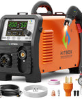 65A Dual Voltage Plasma Cutter 110V 220V With Non HF Non Touch Pilot Arc CNC Ready showing large digital display and accessories