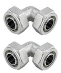 Two Pack Three Quarter Inch Brass Nickel Plated Elbow Air Fittings Equal 90 Degree Tubing With Double O Ring Seal For High Pressure Built Tough For Your Garage Shop Compressed Air Line System Compatible With MaxLine