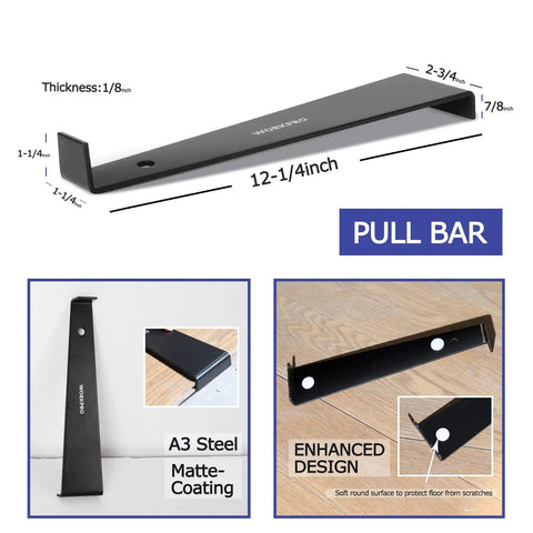 Laminate Wood Flooring Installation Kit pull bar dimensions and design with enhanced features shown