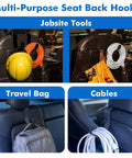 Heavy Duty Headrest Hooks for Trucks and Cars, Extra Large Seat Back Organizer for Hard Hats, Bags and Gear, set of two