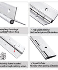 Heavy Duty 36 Inch Piano Hinge 0.060 Inch Stainless Steel 304 Continuous Hinge With Holes Includes Screws For Cabinet Doors DIY