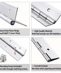 Built Tough Rock Solid Heavy Duty Continuous Piano Hinges 16 Inch Stainless Steel Cabinet Door Hardware with pre drilled holes