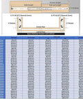 Diagram and measurement chart for Beefy Heavy Duty 20 Inch Drawer Slides With Full Extension Ball Bearing Glides, 500 Pound Load Capacity