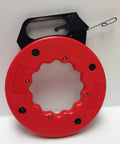 Get The Hook Up With This Badass 50 Ft Fish Tape, red plastic reel with handle for easy wire pulling.