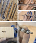 Assorted views of 4 Piece 3 By 8 Inch Drill Bit Set With Depth Stop Collar And 2 SQ2 Screwdriver Bits, including close-up and packaging.