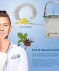 Coffee Enema Kit Stainless Steel 1.8 Qt Bucket Easy To Use No Fuss Setup With Food Grade 304 Stainless BPA Free Silicone Hose Phthalate Free Non Toxic Construction For Cleanse And Detox Enemas, 200cm tubing and bucket