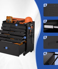 30 Inch Badass Steel Tool Cabinet, Multi Drawer Rolling Storage Chest With Lockable Casters, smooth glide drawers and organized storage.