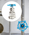 Forged Carbon Steel Gate Valve With Wheel Handle 1 Inch Full Bore Rotary Sluice Valve For Water Oil Gas Welded Connection installed
