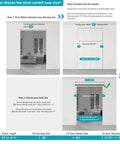 Diagram showing installation guide for 52 Inch Bi Folding Sliding Barn Door Hardware Track Kit for Small Spaces with measurements.