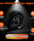 Beefy 3500W 11-Inch Hub Motor for Electric Scooters and E-Bikes, 48-72V Brushless Power, tubeless off-road tire displayed