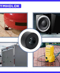 Diagram showing 4 Pcs Rubber Feet Foot Mounts for anti vibration use with air compressors, generators, and washers with examples