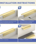 Step-by-step installation of 20 Pack 3 Inch Gold Cabinet Handles And Drawer Pulls Finger Pulls For Cabinets Edge Pulls And Flat Drawer Handles.