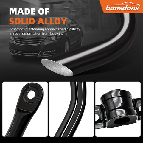 Front Suspension Stabilizer Bar Kit 33mm Sway Bar With Link Kit Beefed Up Fits Chevy Impala Monte Carlo Venture Grand Prix Trans Sport Buick Regal Century Impala Limited 2000s 2010s black solid alloy bar and link close-up
