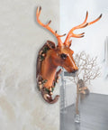 Vintage Deer Head Resin Wall Hook Hangs Heavy Coats Keys Totes And Towels Super Slick Home Decor Organizer mounted on wall