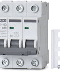 AC 3 Pole Circuit Breaker 480V 16 Amp For Your Main Panel Protects 480Y 277V Circuits From Overload And Short Circuit Curve C Magnetic Trip 5 To 10 Times Rated Current With Silver Alloy Contacts And Flame Retardant Shell, 3-pole DIN rail mount