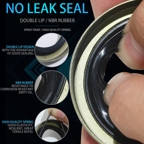 Close-up of NBR rubber double lip grease seal for 4-Set 7000 Lb Boat Trailer Axle Bearing Kit, highlighting sealing design.