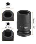 Two Piece Deep Impact Socket Set For Three Eighths Inch Square Drive And Eleven Millimeter Six Point Thirty Millimeter Long Flip Socket Pro Grade Chrome Moly Steel For Home Auto Repair