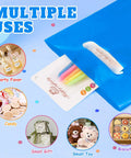 Colorful Party Favor Gift Bags With Handles 100 Pack Multicolor Bulk For Easter Treats Kids Birthday Party Craft Reusable Small Business 5.9 By 7.9 Inch Portable Goodie Bags Ready To Roll showing blue bag and multiple uses