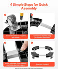 Steps to assemble Heavy Duty Round Trash Can Dolly With 4 Lockable Wheels 440lb Capacity Adjustable 15 To 22.8 Inches.