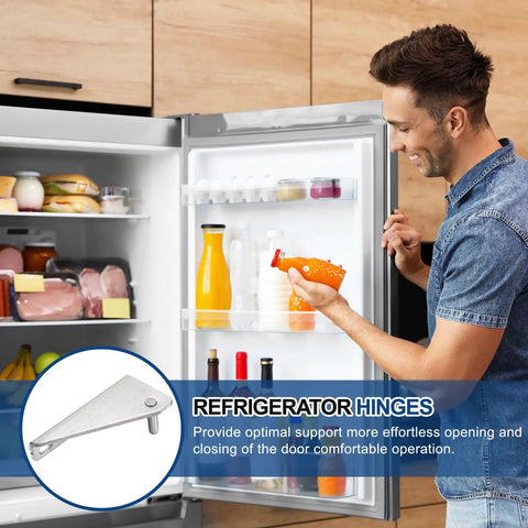 2 Pack Stainless Steel Fridge Hinges Replacement For Refrigerator Doors With Right Shaft Inner Column Hinge, 0.28 In Dia