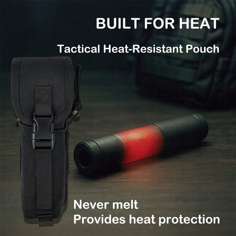 Heat Resistant Suppressor Pouch For Rifles And Pistols Melt Proof Insulation Holster Safe Silencer Storage Multi Purpose MOLLE Pouch Holder 9Inch Black Tactical Gear For Range Trips
