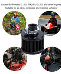 2 Pcs 12Mm Air Filter Kit With Main Jets Breather And Cold Air Intake Turbo Vent Cleaner For 212Cc GX160 GX200 Engines