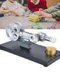 Hands On Stirling Engine Model Kit With Aluminum Alloy Construction External Combustion Engine For Realistic Physics Experiments A Kid Friendly STEM Educational Toy For Classroom Projects And Home Learning on black base