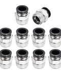 10 Piece Push to Connect Fittings Kit for 0.47 in Tubing, 1/2 NPT Male, Nickel Plated Brass Straight Pneumatic Adapters