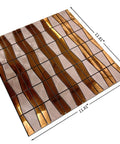 Pink Type 3D Peel And Stick Backsplash Tiles For Kitchen And Bathroom, 11.81x11.81 in, stainless steel look, brown stripe design.