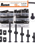 121 Piece M6 Furniture Bolts And Barrel Nuts Set With Hex Key for baby crib repairs, screws and nuts displayed in box.