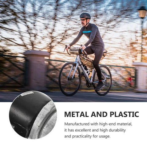 Genuine Hydraulic And Mechanical Disc Brake Kit For Mountain And Road Bikes With Front And Rear Setup Featuring Beast Mode Stopping Power And Thick Multi Foot Pads, showing a cyclist on a bike.