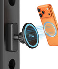 Dual Magnetic Phone Holder For Gym Workout Kitchen Or Any Metal Surface With Rock Solid Power Magnet Base Mount For MagSafe iPhone