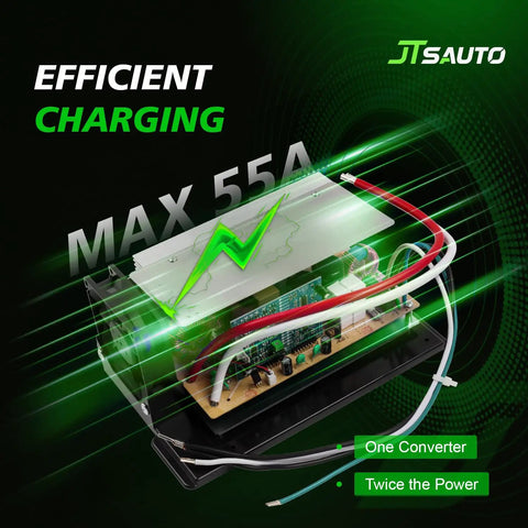 Heavy Duty 55 Amp RV Power Converter Main Board Straight Bolt Swap For Wf 8955 Pec Series showing efficient charging and wiring.