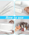 How to use Six Piece Adhesive Cabinet Sliders With Heavy Duty Self Adhesive Tape For Pull Out Drawer Organizers And Storage Bins.