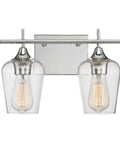 Octave Bohemian Clear Glass Bathroom Vanity Wall Light Two-Light Fixture With Boho Chic Vibe, polished chrome finish