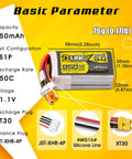 R-Line Version 5.0 3S LiPo Battery 11.1V 150C 850mAh Pack With XT30U-F Plug for RC Cars Drones Multirotors
