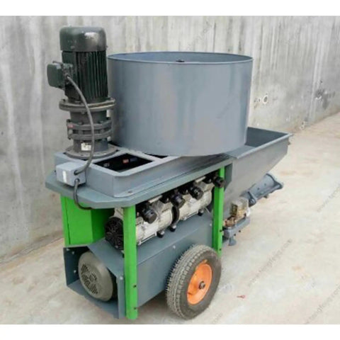 Electric Cement Spray Plaster Machine 30M Mortar Pump with hopper and motor, designed for efficient plastering and rendering tasks.