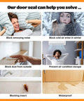 Image highlighting features of Self-Adhesive Door Sweep Draft Stopper For All Doors, 2 Inch Wide By 39 Inch Long, Black Rubber Weather Stripping