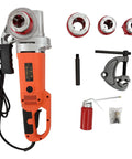 Heavy Duty Electric Pipe Threader Portable Pipe Threading Machine 2000W With Pure Copper Motor And Overload Protection For Long Life Rugged On The Go Threading Tool For Steel Iron And PVC Pipes, with dies and accessories