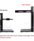 Comparison of old and new Vertical Heat Press Tool for Embedded Insertion with 60W Soldering Iron M2 to M8 tip adapter.